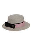 Kadın Şeritli Hasır Şapka 1081