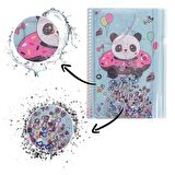 Sulu Çantalı Panda A5 Defter 1 Adet