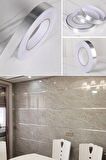 5 Mm- 50 Metre Tuvalet Mutfak Banyo Fayans Mermer Arası Şerit Bant Gümüş Banyo Mutfak Bant