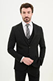 Mcr Düz Slim Fit Mono Yaka Klasik Yün Erkek Takım Elbise 45345
