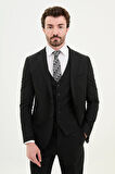 Mcr Düz Slim Fit Mono Yaka Klasik Yün Erkek Takım Elbise 45345