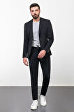 Mcr Düz Slim Fit Torba Cep Mono Yaka İpli Erkek Takım Elbise 45253