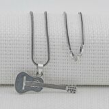 Gitar Tasarımlı 925 Ayar Gümüş Kolye