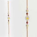 Şık Papatya Uğur Böcek Tasarımlı 925 Ayar Gümüş Bileklik ROSE