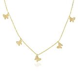 Kelebek Tasarımlı Kadın Gümüş Kolye