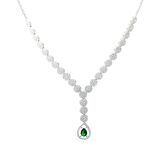 925 Ayar Gümüş Yeşil Zirkon Taşlı Set