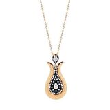 Lale Model Zirkon Taşlı Rose Bayan Gümüş Kolye