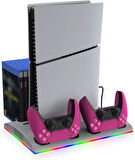 PS5 Slim Fanlı RGB Stand Şarj Dock Playstation 5 Slim TP5-3570