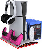 PS5 Slim Fanlı RGB Stand Şarj Dock Playstation 5 Slim TP5-3570