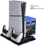 PS5 Slim Fanlı RGB Stand Şarj Dock Playstation 5 Slim TP5-3570
