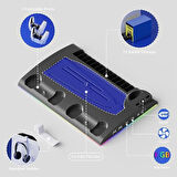 PS5 Slim Fanlı RGB Stand Şarj Dock Playstation 5 Slim TP5-3570