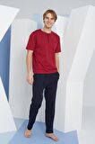 KLY 2207 BATTAL MİDİ YAKA PİJAMA TAKIM