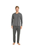 KLY Erkek Antrasit Pijama Takımı 9214 