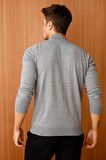 Desen Triko Erkek Basic Yarım Balıkçı İnce Triko Kazak 02421604 Füme