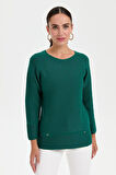 24189 DESEN TRİKO LİNXLİ REGLAN KOL SAHTE CEPLİ KAZAK