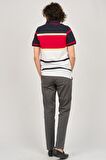 Desen Triko Erkek Polo Yaka Blok Desenli T-Shirt 0249821 Lacivert