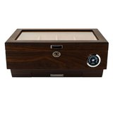 Lubinski Cedar Camlı Puro Kutusu Humidor Double Kahve 25s LB-009