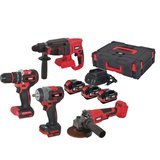 Attlas ATB 21 KS4A - 403C 3x4.0 Ah Üç Akülü Kömürsüz 4'Lü Kombo Set (Matkap + Kırıcı + Somun Sıkma + Taşlama) - A0104176