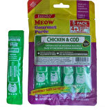 Freshy Meow Gurme Tavuklu ve Morina Balıklı Sıvı Kedi Ödülü  5'li Paket 60 Gr