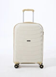 Discovery Expedition Beyaz - Bej Çekçekli Sert Valiz DSC-5263 Kabin