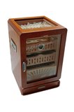 PremiumQuality Ahşap Aksesuar Çekmeceli Camlı Sedir Humidor Puro Kutusu - TR8822