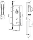 RULMANLI ODA KAPI KİLİDİ-OVAL AYNA-35 MM-SGS211-2 ADET