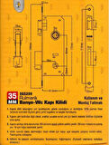 RULMANLI BANYO WC KAPI KİLİDİ-OVAL AYNA-35 MM-SGS209-2 ADET
