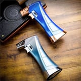 Lubinski New Design Çok Fonksiyonlu Tek Torch Büyük Masa Tipi Puro Çakmağı Blue Ice