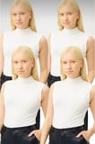 Kadın 4'lü Sıfır Kol Kolsuz Body VİSKON Boğazlı Body 4 Adet Balıkçı Beyaz