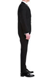 Black 049 Slim Fit Çıkarılabilir Saten Yaka Siyah Damatlık Smokin Takım