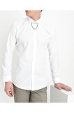 GK 565 Slim Fit Beyaz Klasik Gömlek