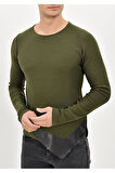 ETR 04 Slim Fit Yeşil O Yaka Triko
