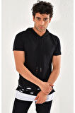 ATŞ 017 Slim Fit Siyah Spor T-Shirt