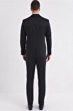 Black 056 Slim Fit Çıkarılabilir Saten Yaka Siyah Damatlık Smokin Takım