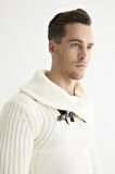 TR 828 Slim Fit Ekru Spor Triko