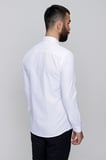 Gk 604 Slim Fit Pamuk Saten Klasik Beyaz Gömlek 