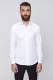 Gk 604 Slim Fit Pamuk Saten Klasik Beyaz Gömlek 