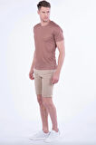 029 Slim Fit Bej Bermuda