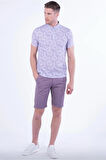 029 Slim Fit Lila Bermuda