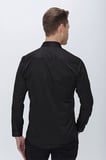 Gk 624 Slim Fit Pamuk Saten Klasik Siyah Gömlek 