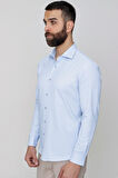 Gk 604 Slim Fit Pamuk Saten Klasik Açık Mavi Gömlek 