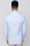 Gk 604 Slim Fit Pamuk Saten Klasik Açık Mavi Gömlek 