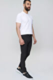 Slim Fit Yan Cep Esnek Pamuklu Casual Siyah Pantolon P 1088