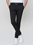 Slim Fit Yan Cep Esnek Pamuklu Casual Siyah Pantolon P 1088