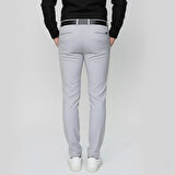 Slim Fit Yan Cep Esnek Pamuklu Casual Gri Pantolon P 1088