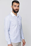G 1491 Slim Fit Koyu Mavi Spor Gömlek
