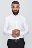 GK 647 Beyaz Klasik Gömlek