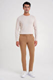 P 1088 Slim Fit Yan Cep Esnek Pamuklu Casual Camel Pantolon