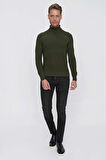 TR 847 Slim Fit Yeşil Klasik Triko
