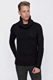 TR 844 Slim Fit Siyah Klasik Triko